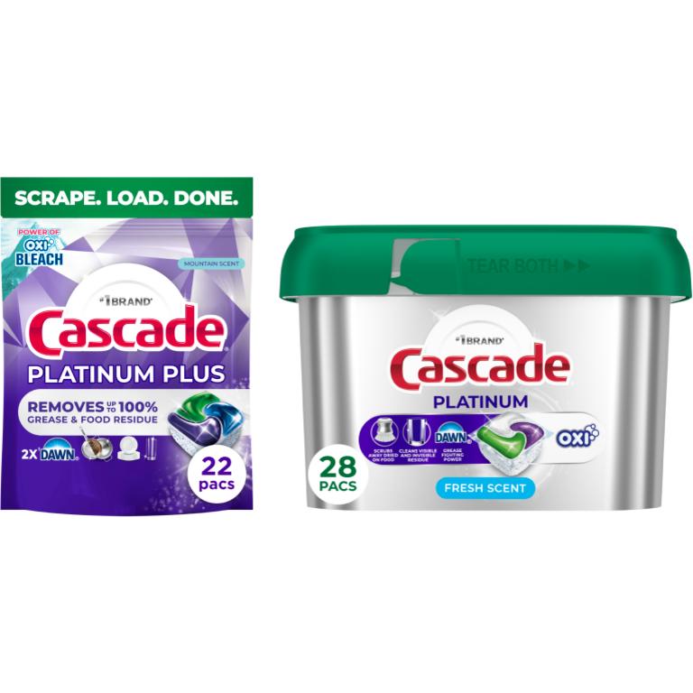 Buy One, Get One Cascade Automatic Dishwasher Detergent ActionPacs 22-28ct. Reg. $11.25 ea./