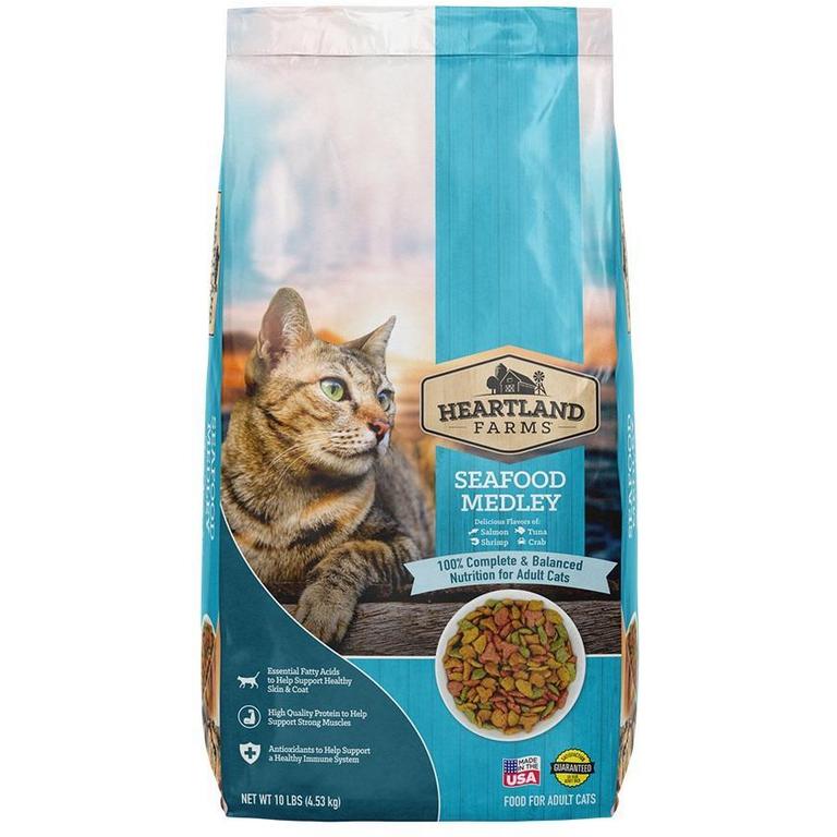 Save $1 on Heartland Farms Cat Food Ship 'N Shore or Seafood Medley 10lb/