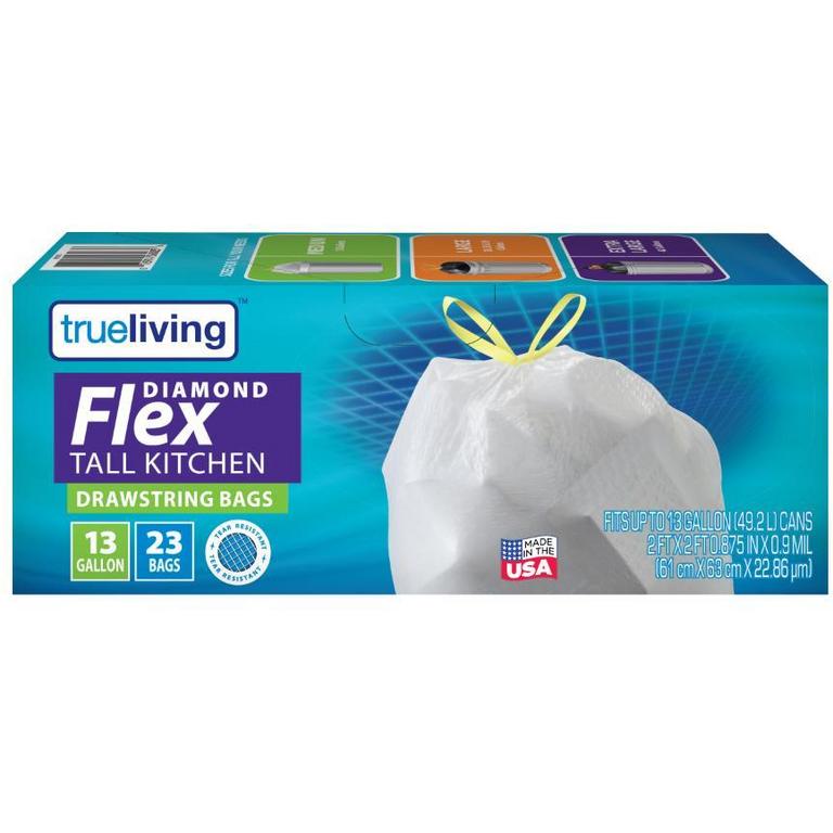 Save $1 on True Living Trash Bags 13g/21-23ct, 30g/14ct, or 39g/11ct/