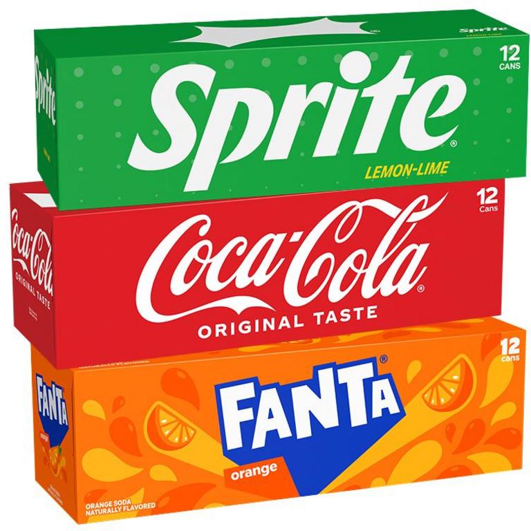 on THREE (3) Coca-Cola, Sprite or Fanta 12PKs