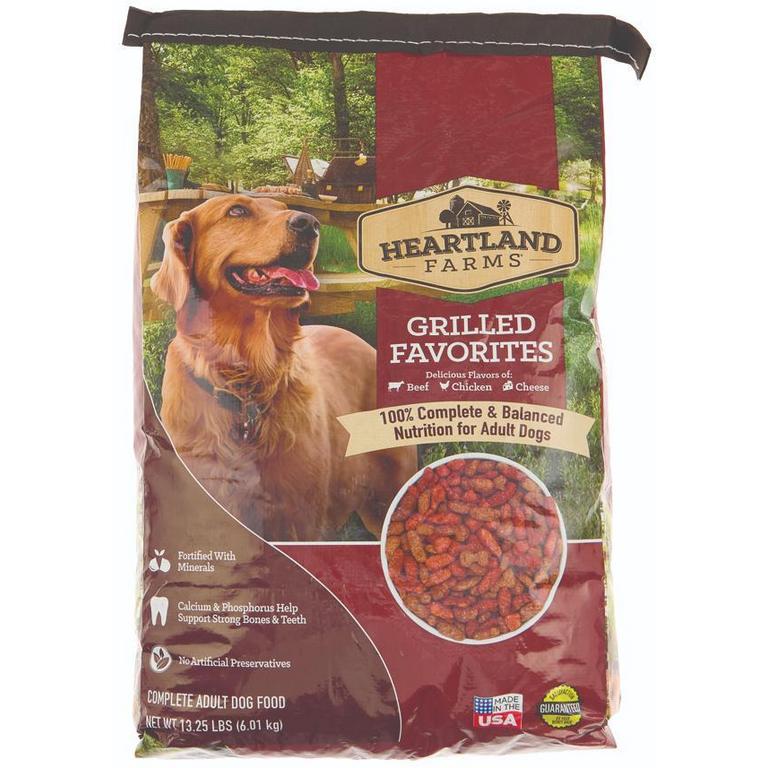 Save $1 on Heartland Farms Dog Food Savory Gravy 14lb or Grilled Favorites 13.25lb