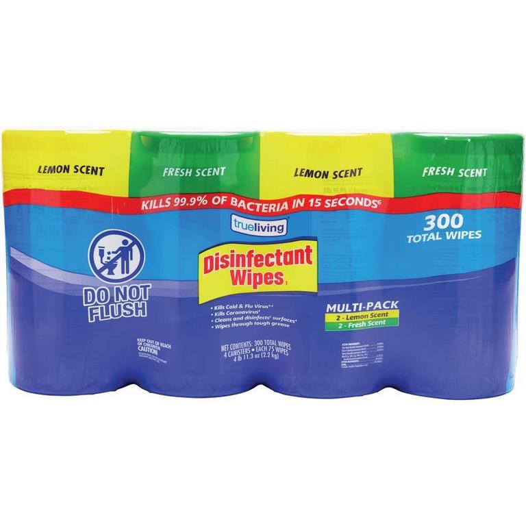 Save $2 on True Living Disinfectant Wipes 4pk.