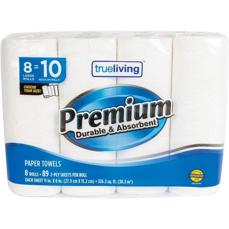 Save $1 on True Living Paper Towels 8 Double Plus Rolls