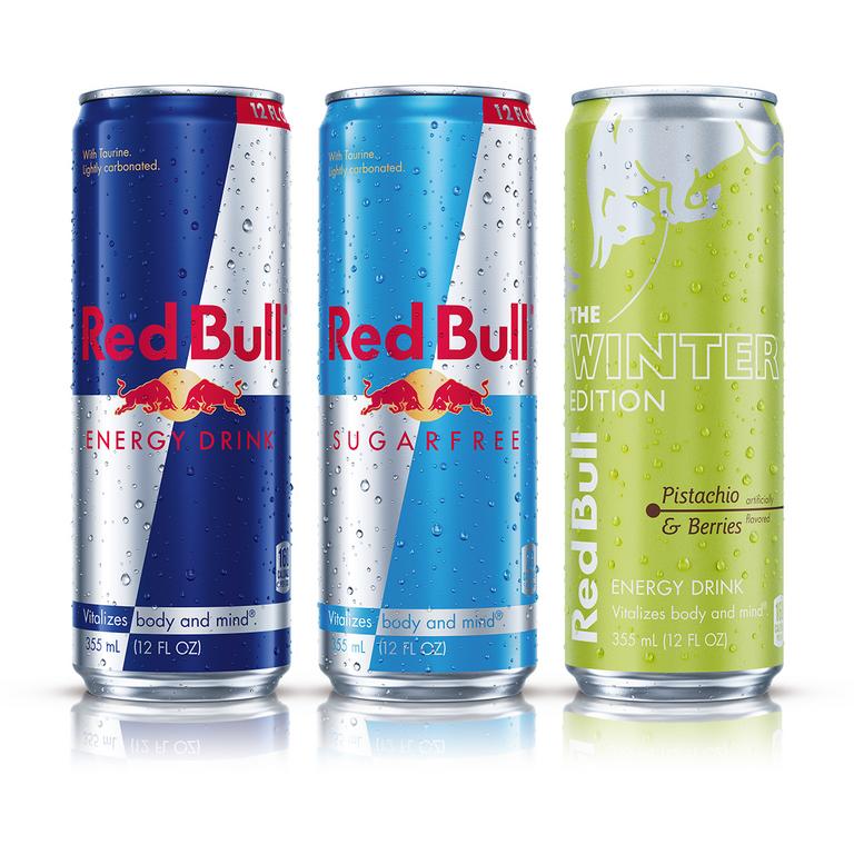 on THREE (3) Red Bull 12oz Cans, Any Variety