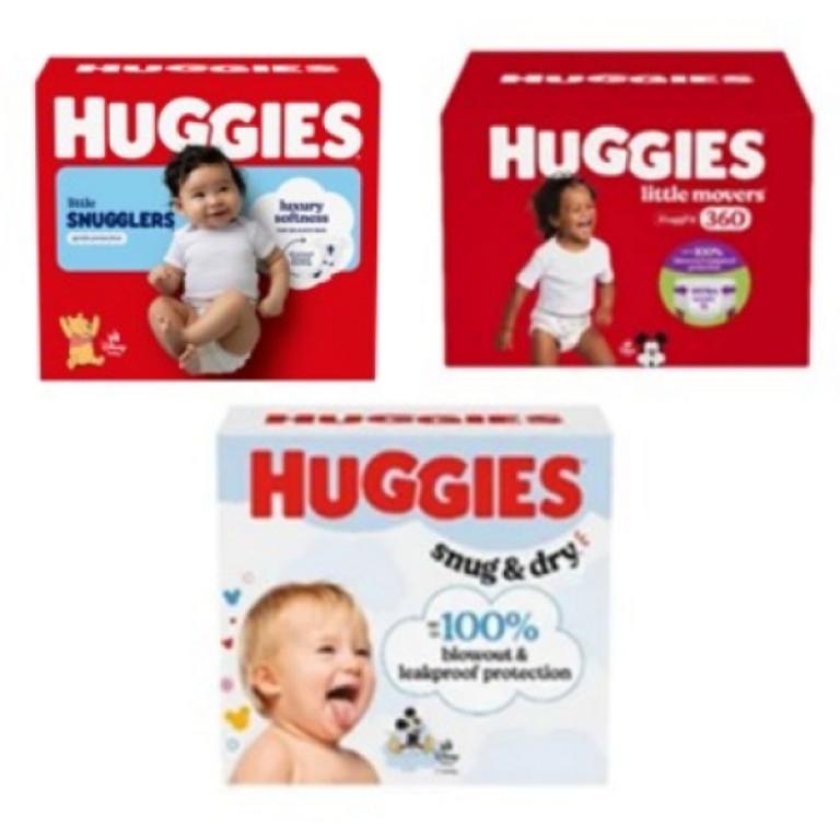 on any TWO (2) Packages of Huggies® Diapers, Little Movers®, Little Movers® HuggFit™ 360, Little Snugglers®, Overnites, Snug & Dry™, and Skin Essentials™ (Valid only on 10ct. or larger.)