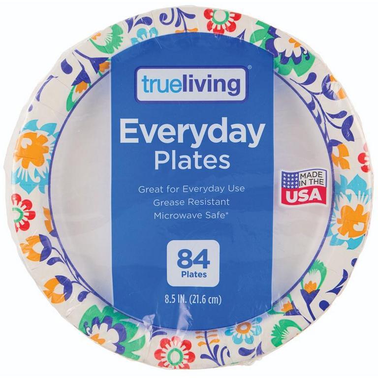 Save $0.50 on True Living Everyday Plates 8.5in/84ct, or 10in/45ct, Everyday Bowls 20oz/42ct or 10oz/52ct or Ultra Plates 8in/52ct or 10in/42ct