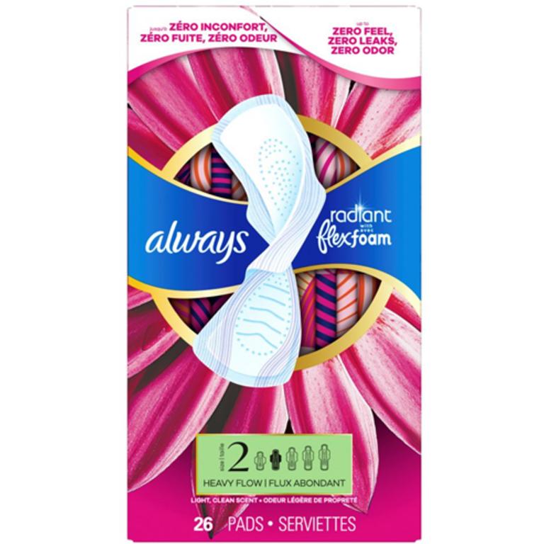 On TWO Always Radiant (excludes trial/travel size)
