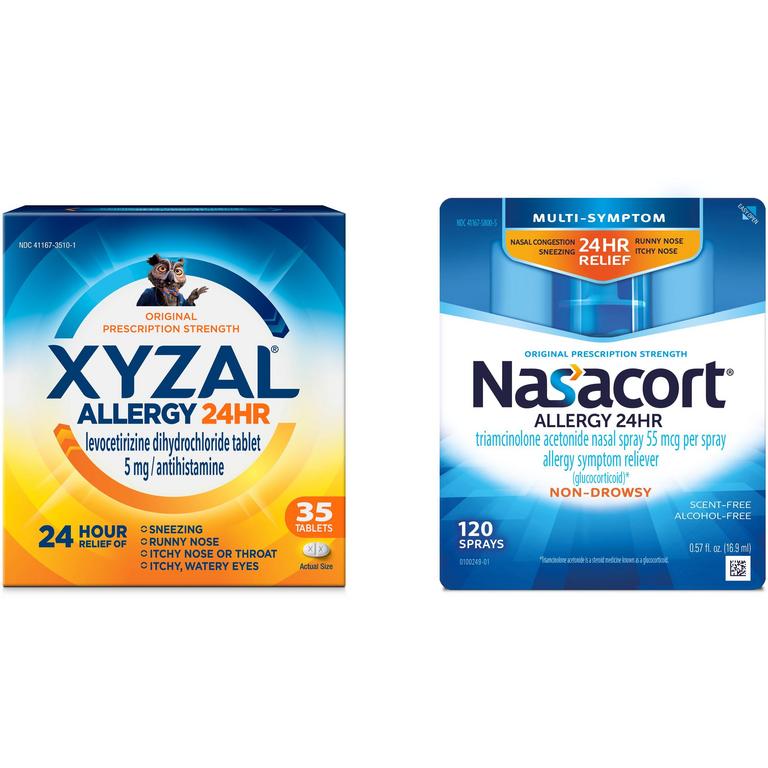 on ONE (1) XYZAL® 35 or 55ct or NASACORT® 60-120 Spray Allergy Product