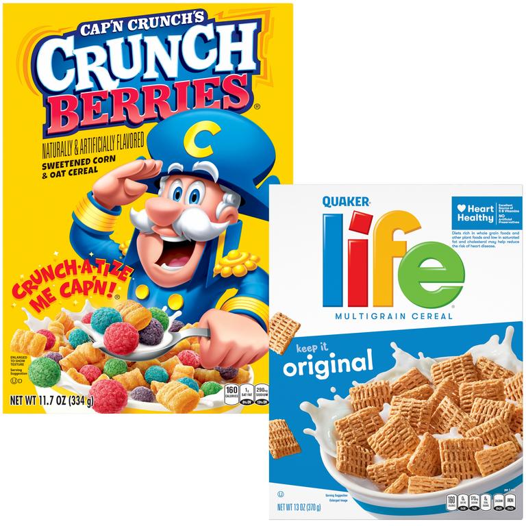 When You Buy TWO (2) Quaker Breakfast
Cereals, Ready to Eat. Cap'n Crunch and Life.