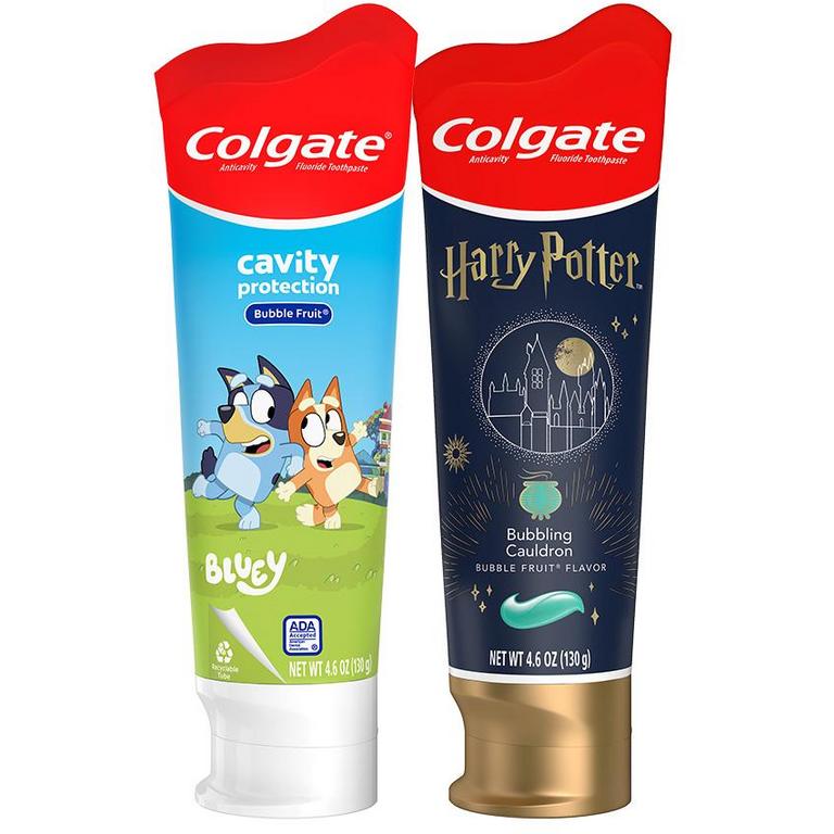 On any ONE (1) Colgate Kids Bluey (4.6oz), Colgate Kids Harry Potter (4.6oz) Toothpaste or Colgate My First Set