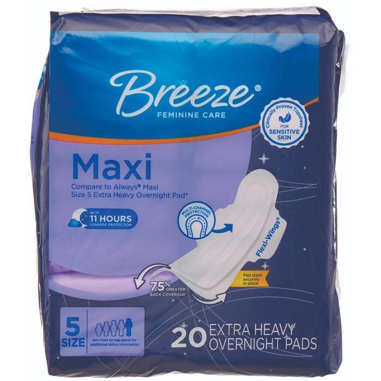 2 for $4 Breeze Ultra Thin, Maxi or Overnight Pads 14-24ct/
