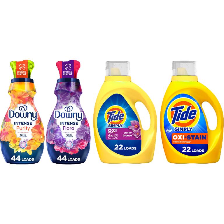 TWO Tide Simply® Liquid Laundry Detergent 20-24 Load/31-32 oz., or Downy® Intense Liquid Fabric Softener 44 Load/32 oz. Assorted. Reg. $3.75-$3.95 ea. Must buy 2.