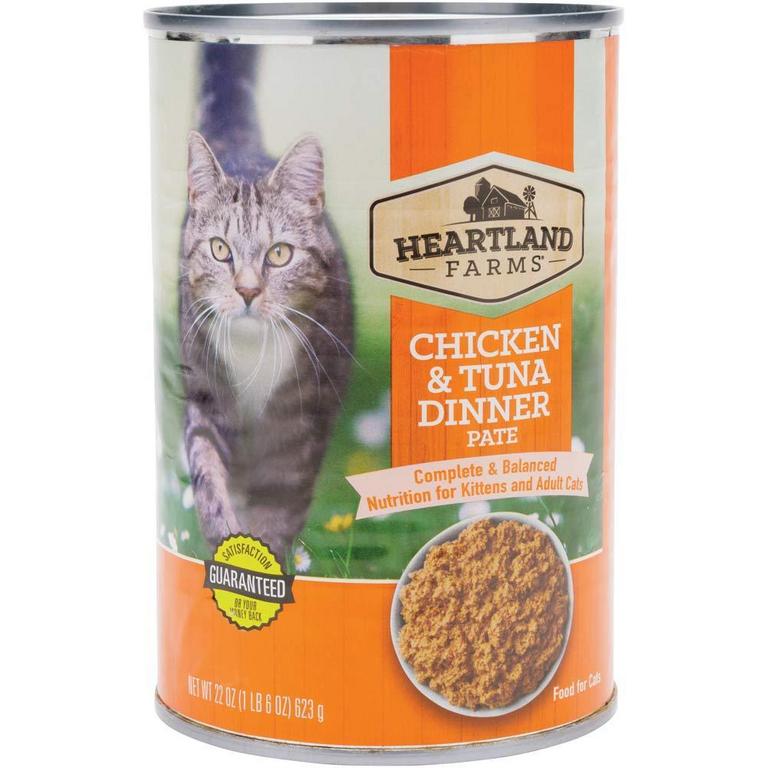Save $0.50 on Heartland Farms Cat Food 22oz. Assorted