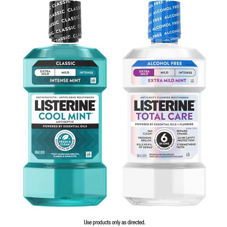 on any ONE (1) LISTERINE® Mouthwash product (500 mL or larger), POCKETMIST® product (2ct. or larger), or single use liquid packs (15 ct or larger)