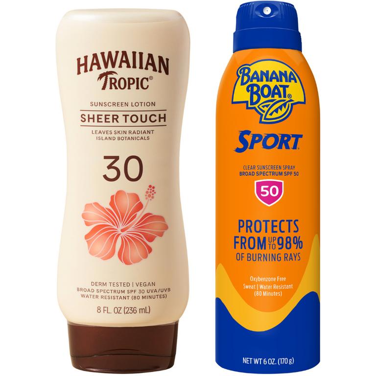 on ONE (1) Banana Boat® or Hawaiian Tropic® Sun Care Product (excludes 1 oz., 1.8 oz., 2 oz., lip balm & trial sizes)/