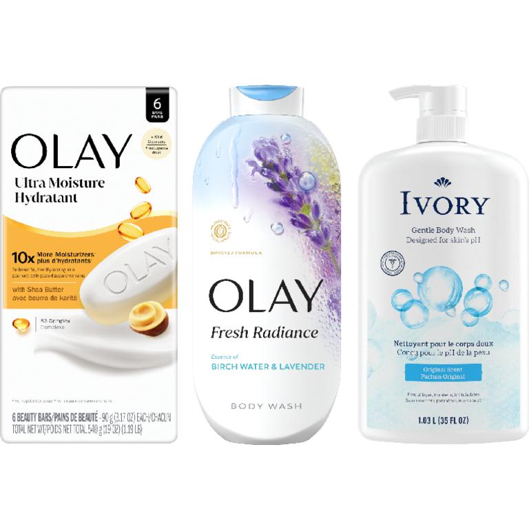 BUY 1 Olay® or Ivory® Body Wash 18-35 oz. Assorted GET 50% OFF Olay® Bar Soap 6 ct. or Ivory® Bar Soap 3 ct. or Larger Assorted