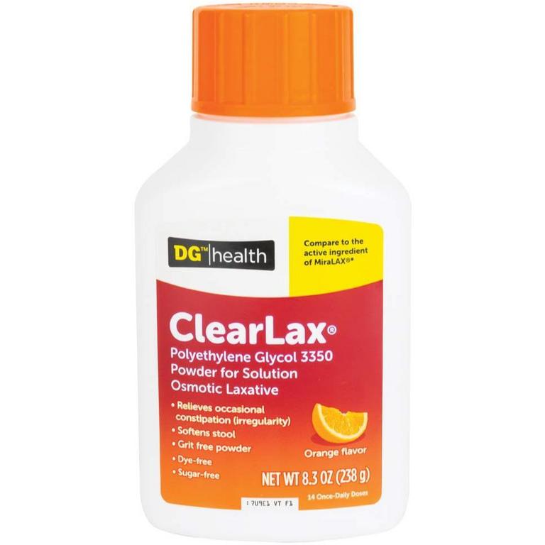 Save $3 on DG Health ClearLax Orange or Unflavored/