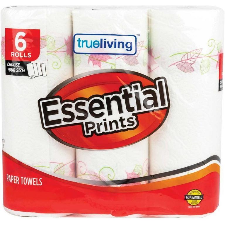 Save $0.25 on True Living Essentials Paper Towels 6 rolls