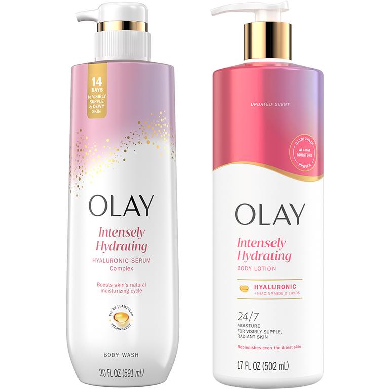 ONE Olay Body Wash 28oz, Body Wash 26oz, Body Wash 20oz, Olay Hand & Body Lotion 17oz OR Olay Collagen Oil 4oz (excludes Indulgent Moisture Body Wash 20oz and trial/travel size).