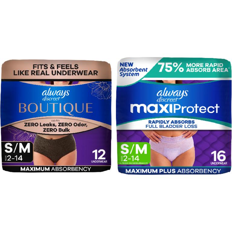 TWO Always Discreet Underwear (excludes trial/travel size)