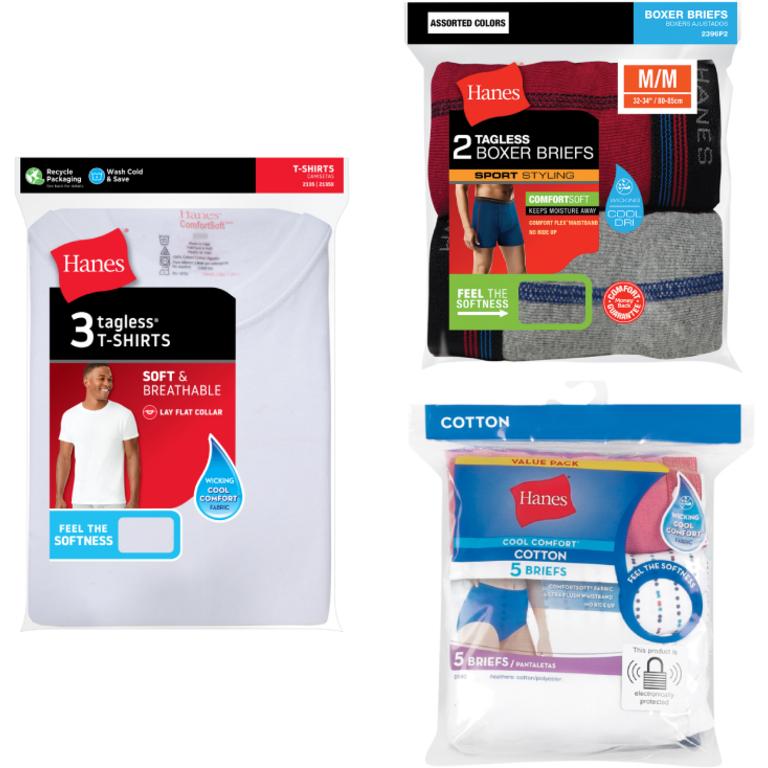 on any ONE (1) package of Hanes® Underwear or Men's Underwear Tops