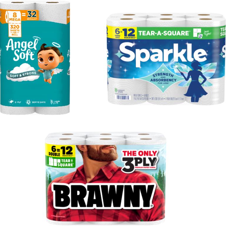 when you Spend $25.00 on Angel Soft®, Sparkle®, and Brawny® Brands