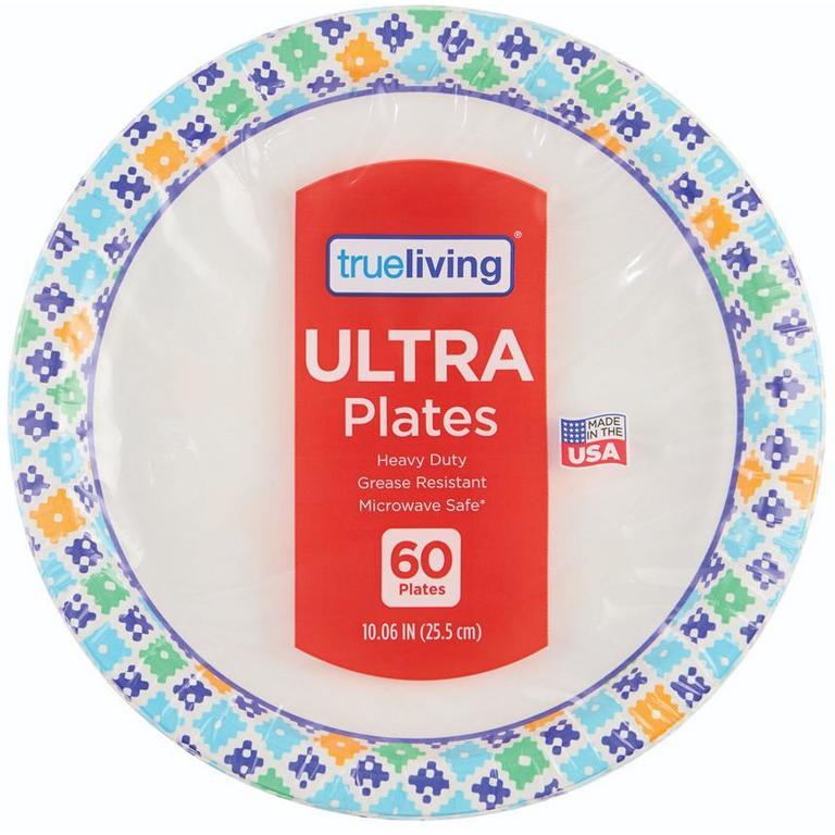 Save $1 on True Living Ultra Plates 10in/60ct, everyday plates 10in/84ct, or Everyday Plates 8.5in/130ct