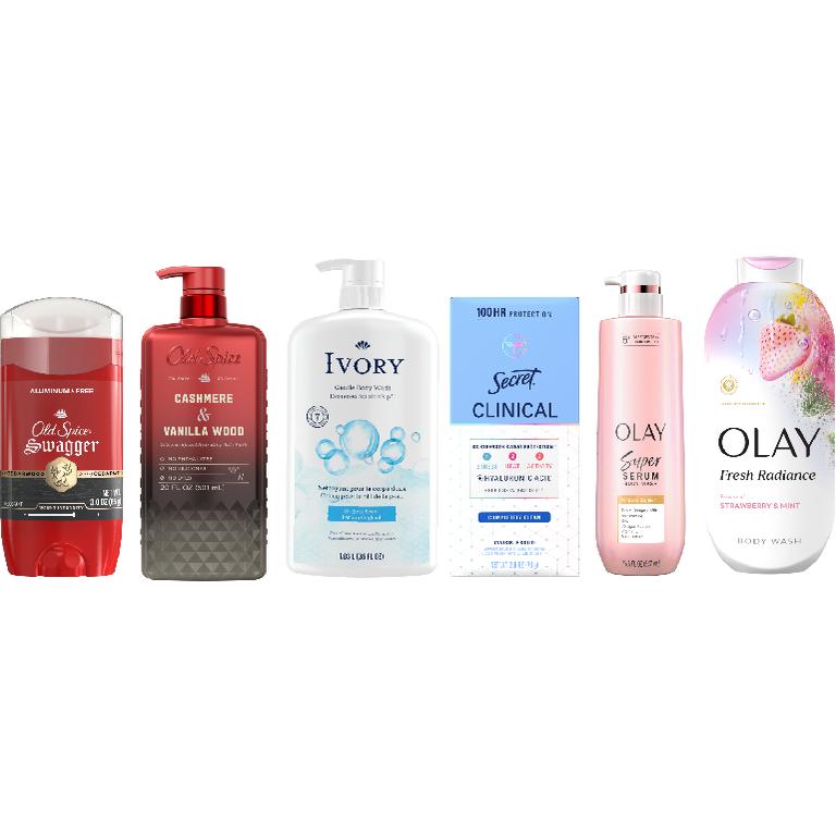 Spend $15, Save $5 off Old Spice Deo, Body Wash, Secret Deodorant, Olay Body Wash & Bar Soap, Ivory Body Wash & Bar Soap, Gillette Deo