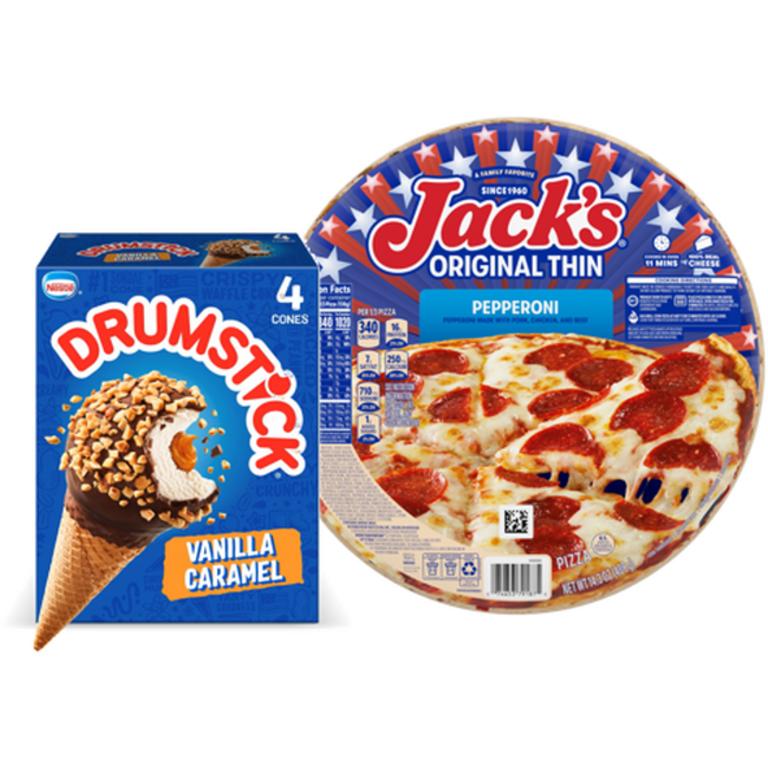 when you buy ONE (1) Jack’s® Original Pizza AND ONE (1) Drumstick® Ice Cream 4ct