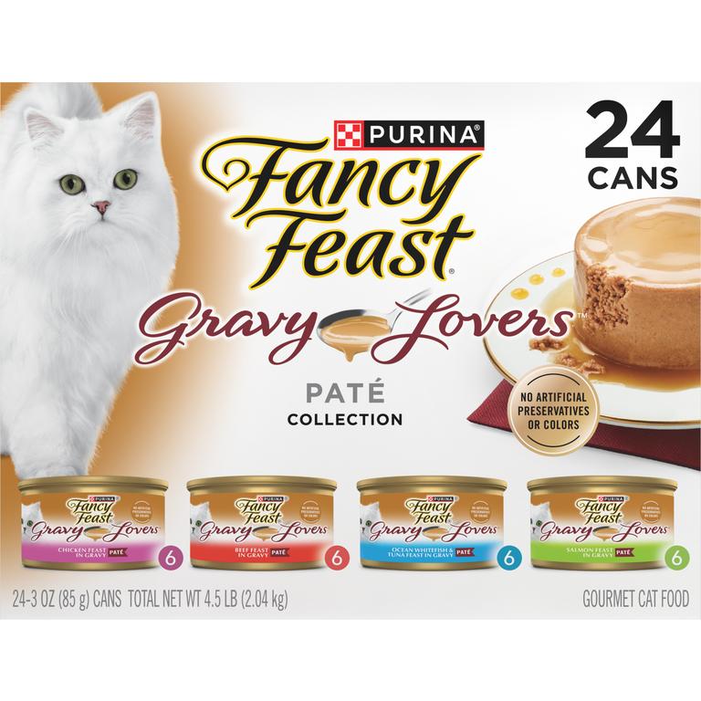 on ONE (1) 24 ct or larger package (3oz cans) Fancy Feast® Wet Cat Food