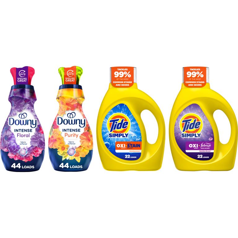 TWO Tide Simply® Liquid Laundry Detergent 20-24 Load/31-32 oz., or Downy® Intense Liquid Fabric Softener 44 Load/32 oz. Reg. $3.75-$3.95 ea. Assorted