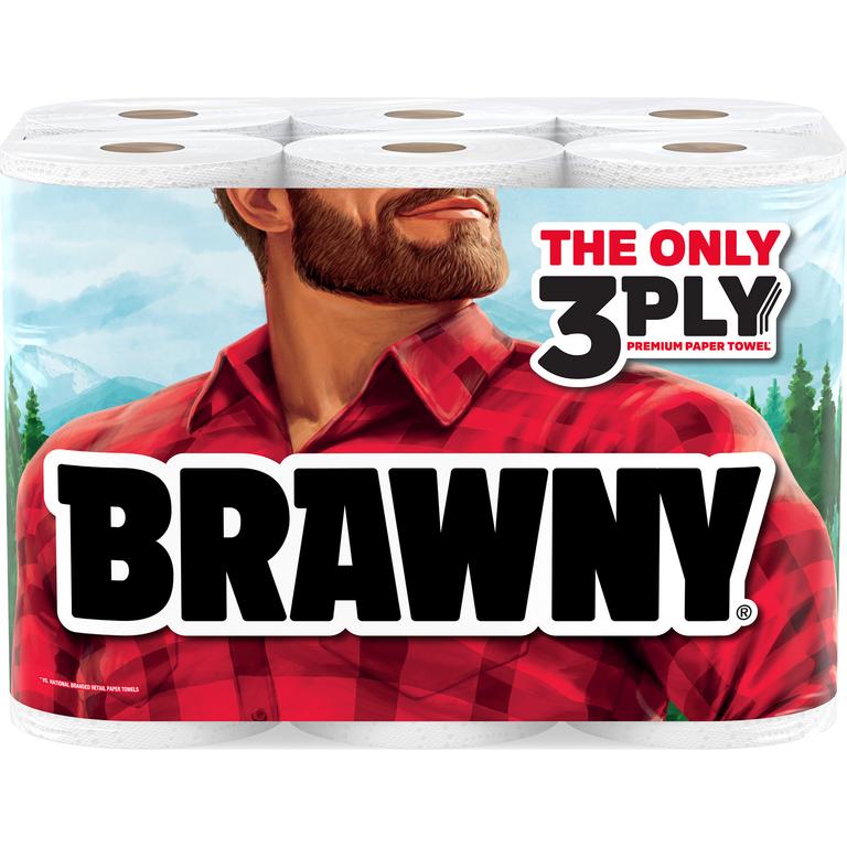 any ONE (1) package of Brawny® Paper Towels, 4 roll or larger