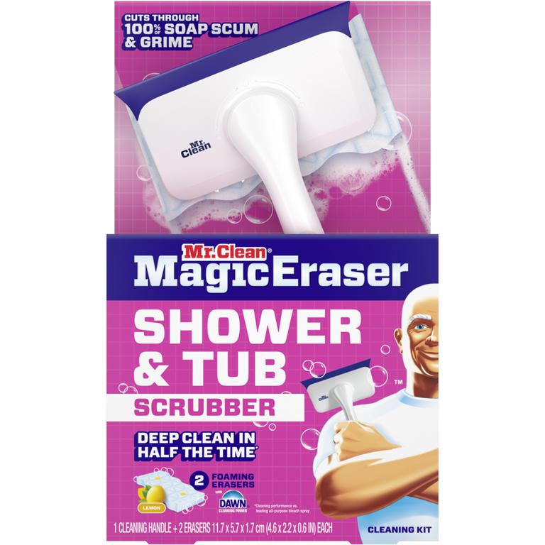 ONE Mr. Clean Shower & Tub Starter Kit or Mr Clean Magic Eraser 6ct or Higher.