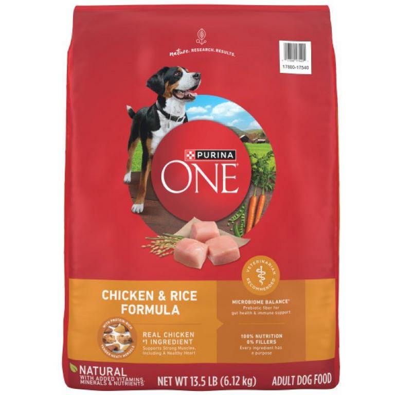 on ONE (1) 12 lb - 13.5 lb bag of Purina ONE® Dry Dog Food/