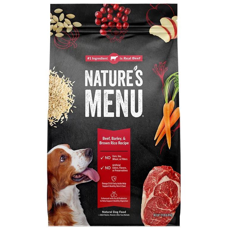 Save $1 on Nature's Menu Premium Dog Food 15lb Assorted/