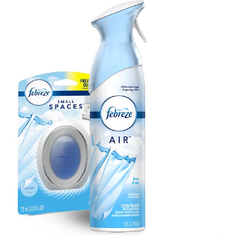 TWO Febreze Products (excludes Febreze Plug Scent Booster, Febreze Plug Scent Booster Starter Kit, trial/travel size).