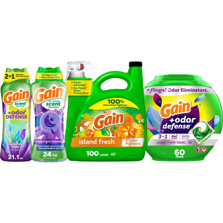 ONE Gain Flings 60 ct., Super Flings 32 ct., Fireworks 21.1 oz. or 24 oz., or Liquid Laundry Detergent 100 Load/ 144 oz. Reg. $15.95/