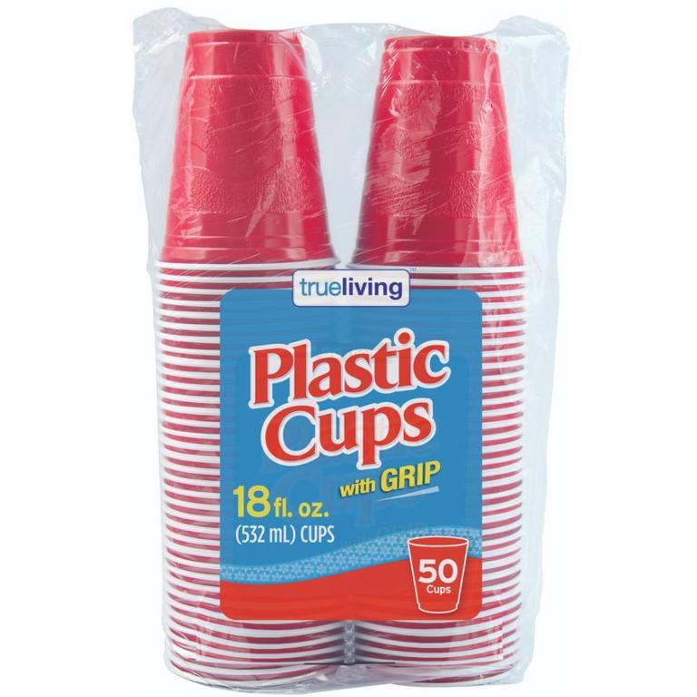 Save $1 on True Living Plastic Cups 18oz/50ct/