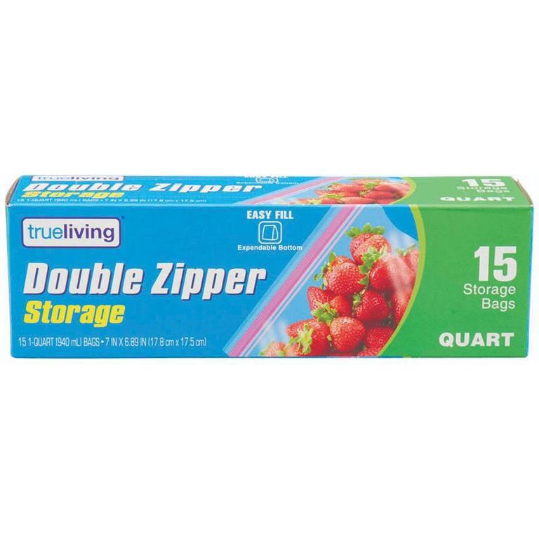 Save $0.50 on True Living Slider Freezer Bags Gallon 15ct or Quart 25ct or Slider Storage Bags Gallon 20ct or Quart 30ct/