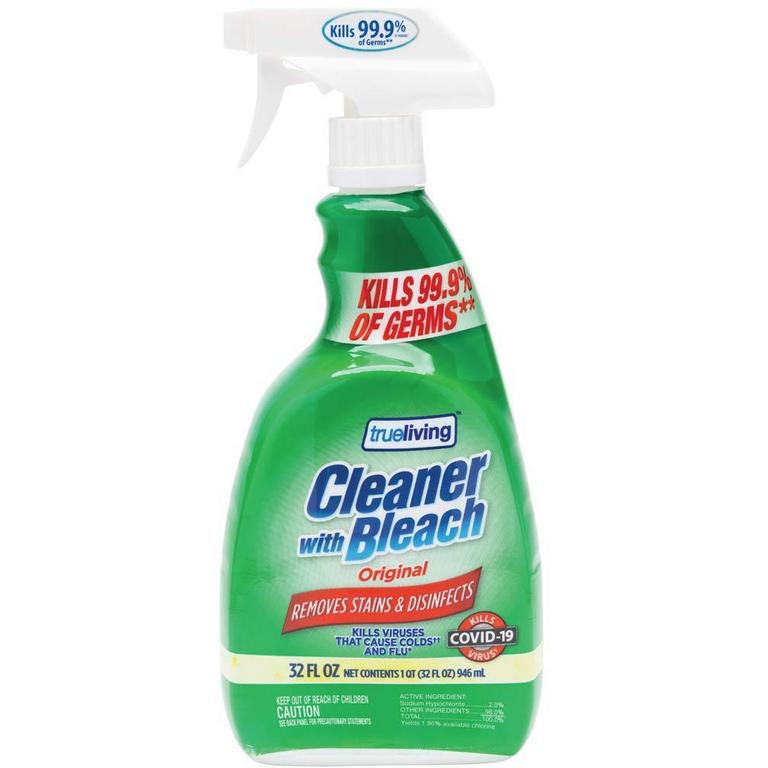 Save $0.50 on True Living Cleaner with Bleach, Mold & Mildew Remover or Multi-Purpose Lemon Cleaner 32oz/