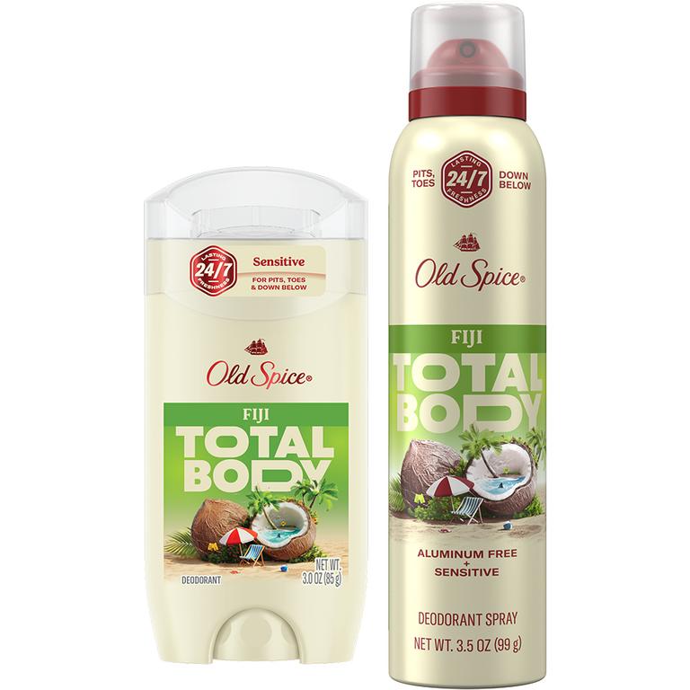 ONE Old Spice Total Body Deodorant Sprays, Sticks, or Creams (excludes trial/travel size)./