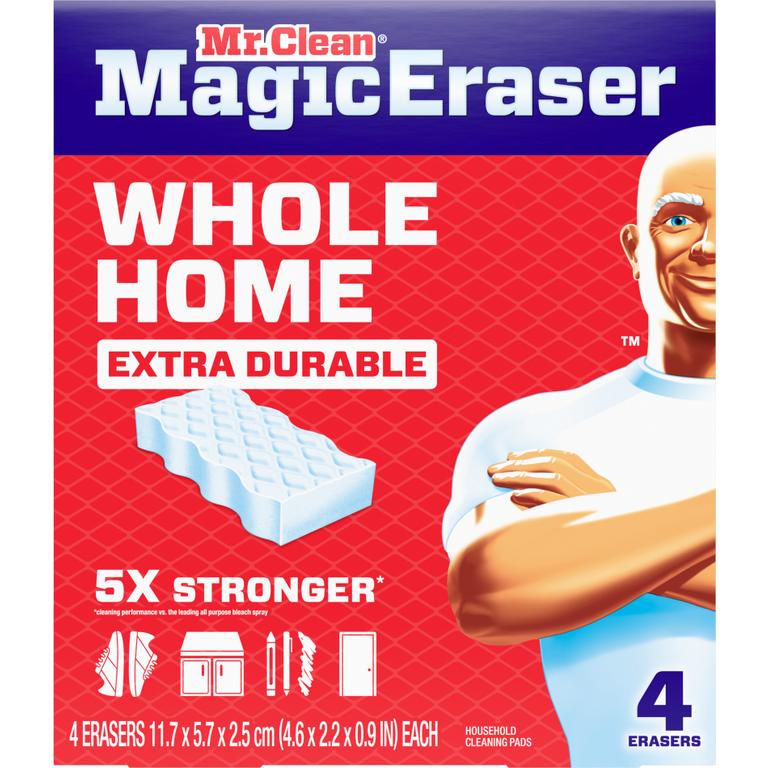 TWO Mr. Clean Kitchen Grease, Shower & Tub, 2ct Magic Erasers OR Whole Home Extra Durable 4ct Magic Erasers./