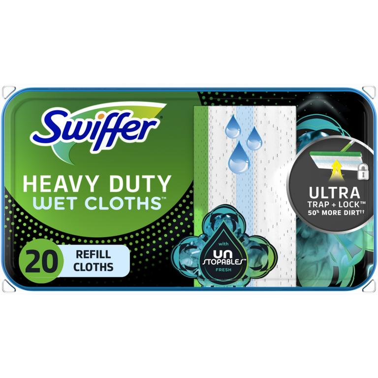 TWO Swiffer Refill Products (includes 20ct or larger Dry and Wet cloth refills, 10ct or larger XL Dry and Wet cloth refills, 5ct or larger PowerMop pad refills, 12ct or larger WetJet pad refills, 2ct or larger PowerMop and Wetjet solution refills, and 6ct or larger Duster Refills)/