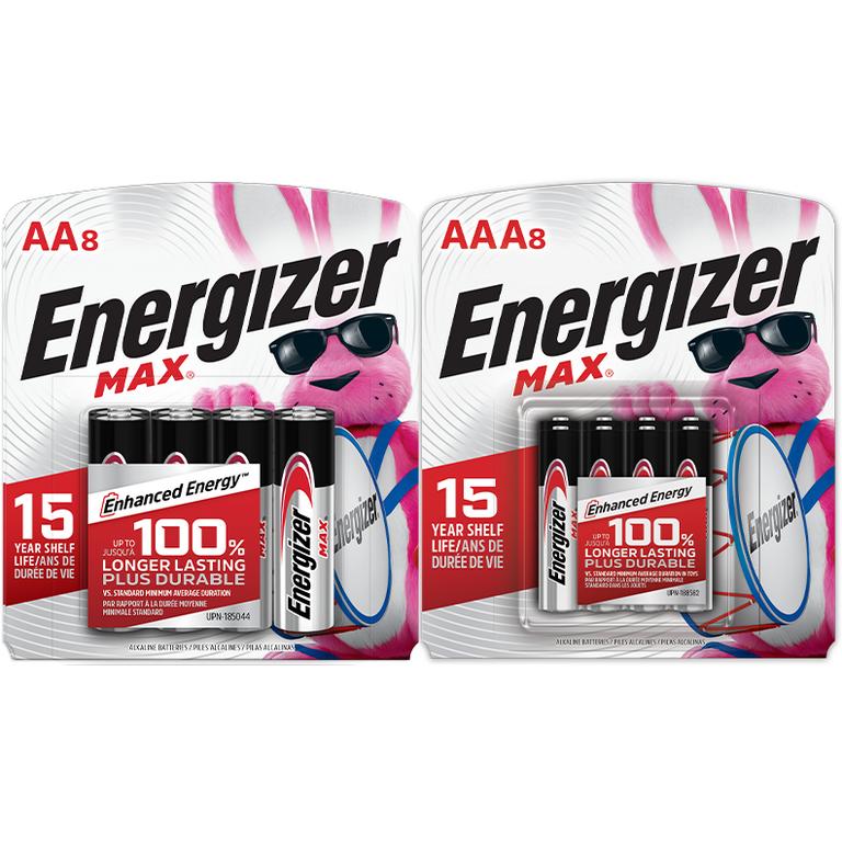 on ONE (1) Energizer MAX® AA/AAA 8pk Batteries/