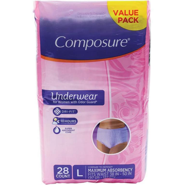 Save $2 on Composure Men's or Women's Protective Underwear S-XL 26-32ct/