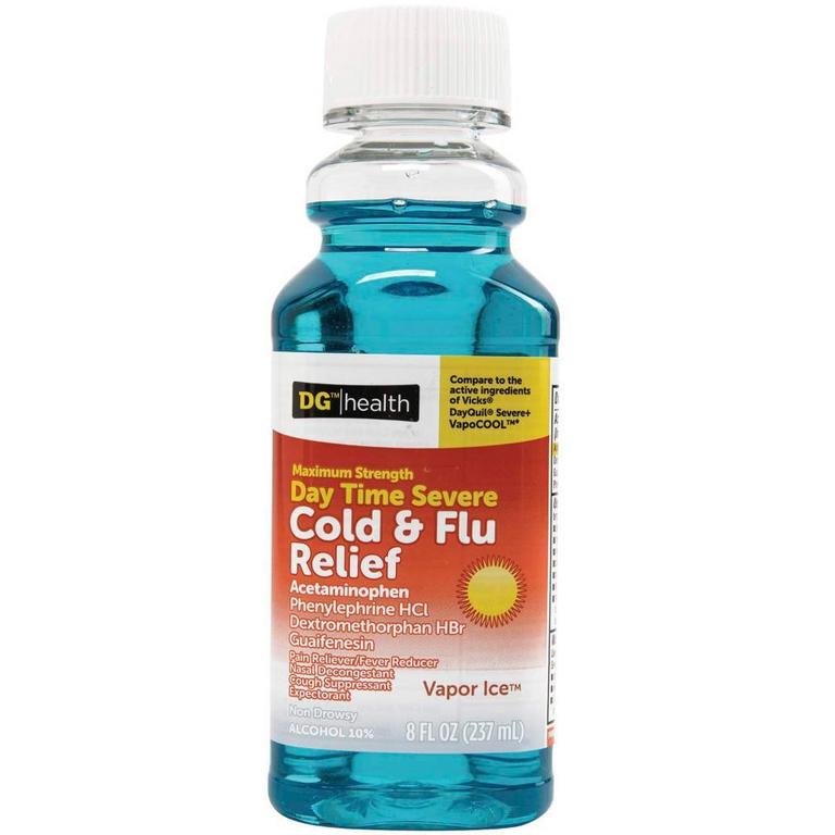 Save $2 on DG Health Cold & Flu Relief Severe Day time or Night Time 8oz/