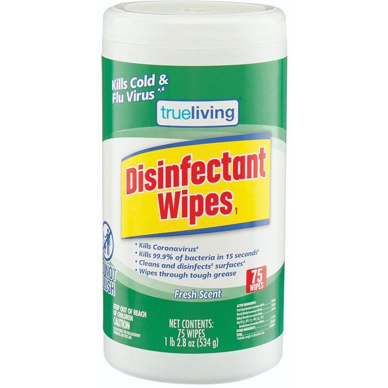 Save $0.25 on True Living Disinfectant Wipes 75ct/