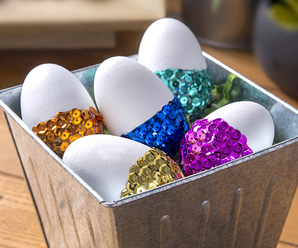How to Make Sparkly Sequined Easter Eggs